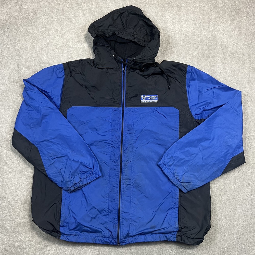 Walt Disney World Jacket Mens XXL Blue Black Established 1971 Windbreaker Zip